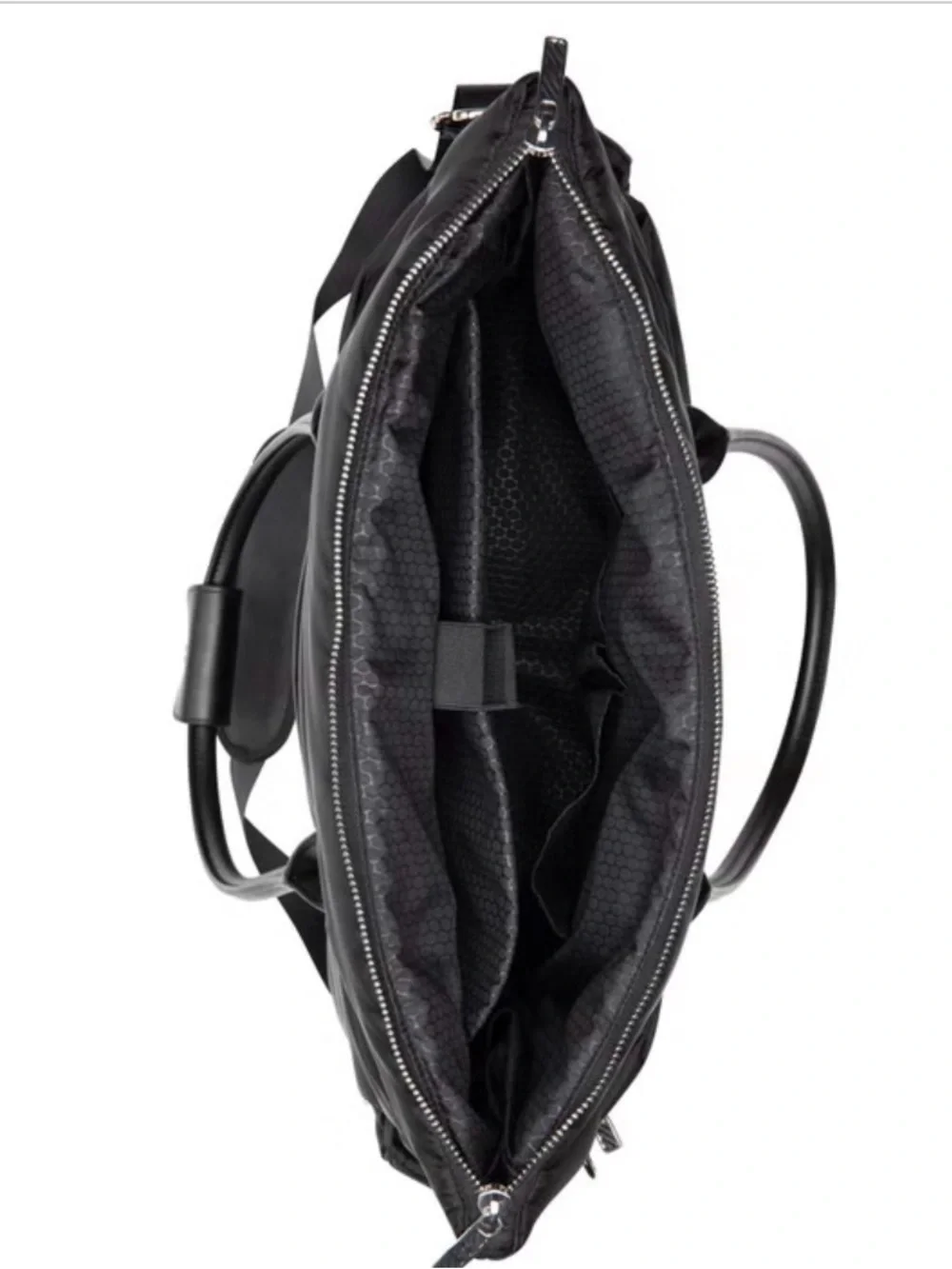 iPack Puffy Tote Bag Black Quilted Laptop Tote Bag for